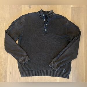 Harley Davidson Motorcycles 1/4 Button Up Knit Sweater